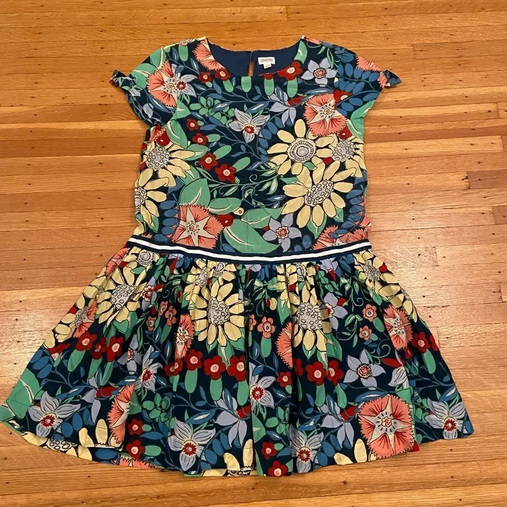 Gymboree floral colorful short sleeve drop waist dress NWT
